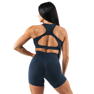 เสื้อชั้นในกีฬาไร้ตะเข็บสำหรับผู้หญิง แบบเปิดหลัง กระชับรูปร่าง เหมาะสำหรับโยคะ ฟิตเนส ออกกำลังกาย ยืดหยุ่น รองรับการเคลื่อนไหว ชุดออกกำลังกายสำหรับผู้หญิง - Product Image 3
