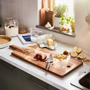Tabla de Cortar Rectangular de Madera de Olivo con Orificio para Colgar, No Tóxica, Duradera, Apta para Lavavajillas, Tabla para Servir, CRAFT WORLD - Product Image 3