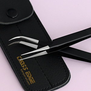 Pince à épiler pour cils incurvés en acier inoxydable BLACK Diamond grip Applicateur pour cils - Product Image 3