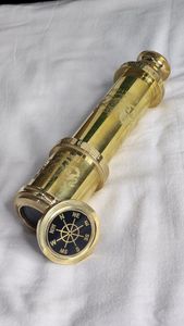 Télescope décoratif vintage en laiton, modèle nautique antique plaqué or, fait main, monoculaire, idéal pour la maison, cadeau de mariage, objet emblématique - Product Image 2