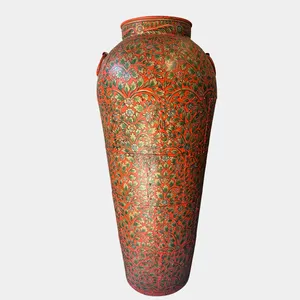 Grand pot de fleurs en fer peint de style rustique vintage, vase décoratif pour balcon, chambre, salon, jardin, décoration intérieure - Product Image 1