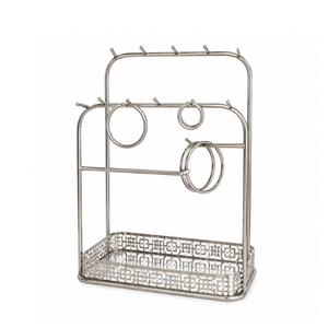 Premium Metal Jewelry Organizer Stand with Tray Necklace Bracelet Earring Holder Elegant Countertop Storage Display Rack Home - Product Image 1