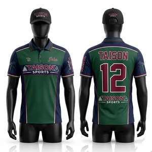เสื้อโปโลสนุกเกอร์ชาย ผ้าอินเตอร์ล็อค 190 GSM ระบายเหงื่อได้ดี สีแดงเลือดหมู แต่งสีดำ พร้อมปักโลโก้ - Product Image 5