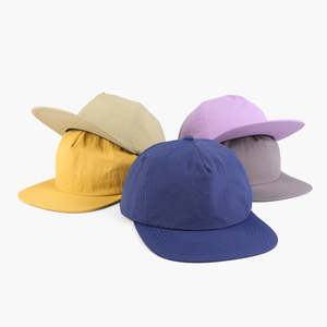 Wholesale Custom Nylon Snapback <b>Hat</b> with Custom Logo Unstructured <b>Flat</b> Bill Lightweight Cap for Outdoor Headwear OEM - Product Image 1