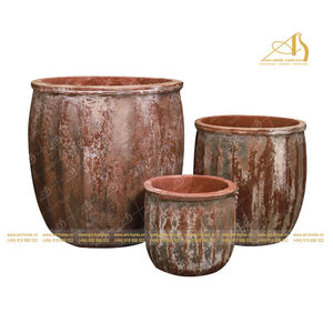 Décoration de jardin moderne pour la maison, céramique AN309H67BR, finition galvanisée, pot à fleurs en argile de haute qualité Kaoli - Product Image 1