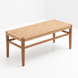 Hospitality Teak Rope <b>Bench</b> Commercial Seating for Hotel Resort Villa Restaurant Projects Natural Teak Wood Contract Furniture - Product Image 3