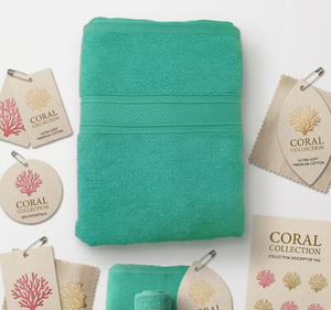 Toallas de Mano Desechables de Algodón Orgánico Color Verde Agua, Altamente Absorbentes, Teñidas en Color Marrón, para Spa, Viajes, Playa y Piscina - Product Image 1