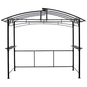 Gazebo per Barbecue da Esterno 8x5ft con Tetto Rigido in Acciaio e Ripiani Laterali per Riparo BBQ - Product Image 1