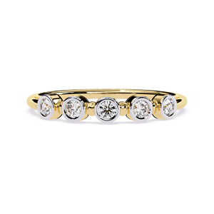 แหวนเพชรทรงกลมแบบซ้อนได้สำหรับผู้หญิง ทองคำแท้ 14k เหมาะสำหรับเป็นของขวัญในโอกาสหมั้น วันครบรอบแต่งงาน และงานแต่งงาน - Product Image 1