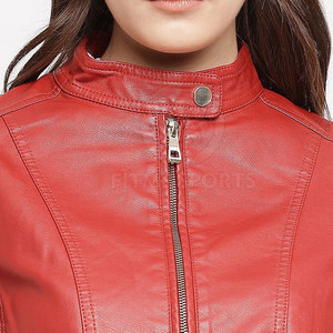 Top Selling Latest Design Customized High Quality Women's Cow Skin Leather Jacket Knitted Breathable Eco-Friendly Winter <b>Zipper</b> - Product Image 6
