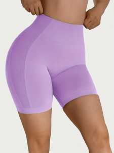 Shorts de Yoga Acanalados Sin Costuras para Mujer, Cintura Alta, para Gimnasio, Entrenamiento, Running y Fitness - Product Image 1