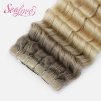 Extensions de cheveux humains 100% Remy double drawn, longues, à bandes invisibles injectées, texture Deep Wave, fournisseur d'usine