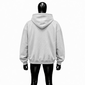 Sudadera con capucha plateada con cremallera completa para hombre, estilo oversize, streetwear, con apliques gráficos y letras, vintage, moda urbana, en oferta - Product Image 2