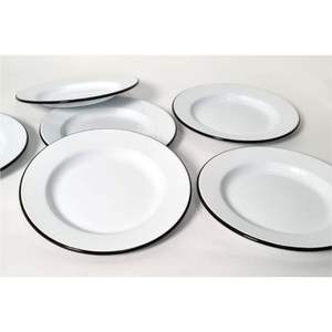 Assiette de service décorative en métal émaillé de qualité supérieure, 13 pouces, pour mariages, événements, décoration de table rustique, sous-assiette - Product Image 2