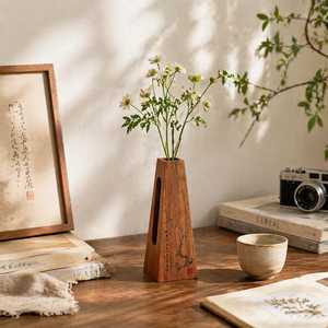 Elegante Florero de Madera con Diseño Minimalista Tallado a Mano, Soporte para Flores de Madera Natural, Macetero Decorativo Moderno para Hogar u Oficina - Product Image 4