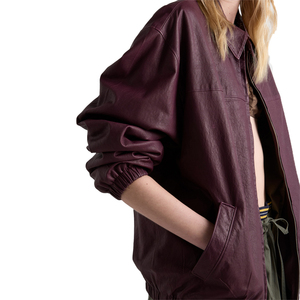 Blouson en cuir d'agneau Nappa pour femme, veste de luxe minimaliste, vêtements d'extérieur de créateur, fabricant et fournisseur OEM sur mesure, marque privée - Product Image 4