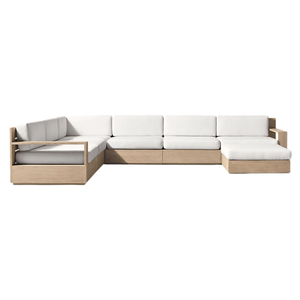 Luxury The Langham Teak <b>Outdoor</b> Corner <b>Sofa</b> Modern Resort Villa Patio Lounge Sectional Hotel Furniture - Product Image 4