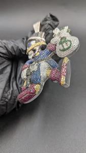 จี้เพชรโมอิสซาไนต์ทรงการ์ตูน 3 มิติ ชุบทองคำขาว 925 เงินสเตอร์ลิง ได้รับการรับรองจาก IGI สำหรับทุกเพศ สไตล์ฮิปฮอป เครื่องประดับคุณภาพสูง - Product Image 6