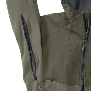 Men's Olive Green Soft <b>Shell</b> Hunting Hooded Jacket Full Sleeve Windproof Outdoor Autumn Wear - Product Image 5