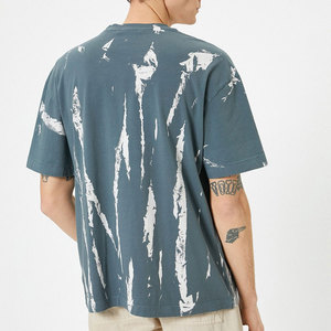 T-shirt décontracté unisexe à manches courtes, col ras du cou, 100 % coton, coupe oversize, 220 g, respirant, personnalisable, impression OEM, vente chaude - Product Image 3