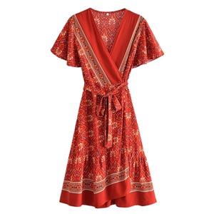 Vestido mini estampado de moda para mujer, conjunto de manga corta - Product Image 1