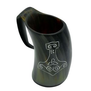 Viking Religious Style <b>Drinking</b> Horn Quality <b>Stand</b> Food Safe Cup No Leaks Norse Beer Mug Classic Sublimation - Product Image 1