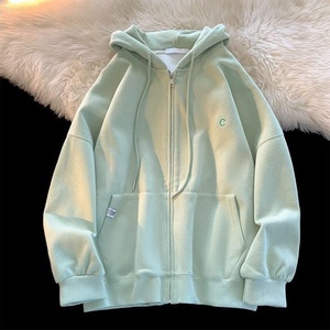 เสื้อฮู้ดซิปคู่ผ้าฟลีซหนา 500gsm ขายส่ง แบบ OEM ทรงโอเวอร์ไซส์ ไม่มีเชือกผูก ปรับแต่งโลโก้ได้ เสื้อฮู้ดซิปหนา - Product Image 5