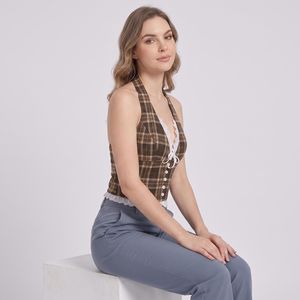 Women's <b>Light</b> Blue Crew <b>Neck</b> Cropped Fleece Knit Shirt Short Sleeve Solid Zipper Front Loose Fit Casual Spring Summer Wear Quick - Product Image 1