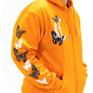 Ensemble deux pièces personnalisable en coton épais à capuche pour homme, survêtement d'hiver en polaire avec logo, grandes tailles, style streetwear - Product Image 5