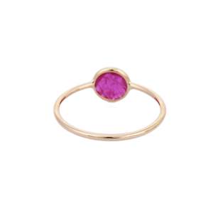 18K Yellow Gold Oval Ruby <b>Ring</b> with Natural Stone <b>Resizable</b> Wedding Band - Product Image 4