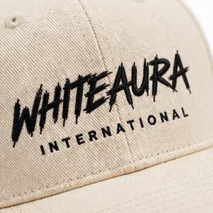 Casquette Snapback 6 Panneaux Whiteaura International Unisexe Style Urbain Toile de Coton Beige Logo Brodé 3D Décontractée Voyage Coupe Adulte - Product Image 4