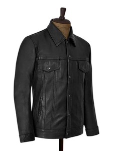 เสื้อแจ็คเก็ตหนังทรงทรัคเกอร์สำหรับผู้ชาย - Product Image 2