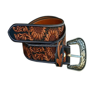 หนังวัวแบบกําหนดเองจากตะวันตกคุณภาพสูงโลโก้นูนเข็มขัดคาวบอยวินเทจขายร้อนเข็มขัดเครื่องมือหนังตะวันตกในราคาต่ํา - Product Image 4