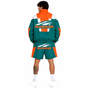 2026 New Premium Quality <b>Summer</b> Custom Logo Nylon Tracksuit Lightweight <b>Sports</b> <b>Jacket</b> Men's 2Pcs Windbreaker Nylon Shorts Set - Product Image 2