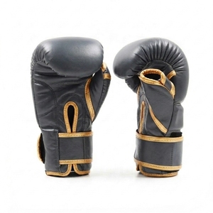 Guantes de Boxeo Personalizados de Microfibra Negra con Cordones, Protección UV, Correas Ajustables para Sanda, Muay Thai y Combate - Product Image 3