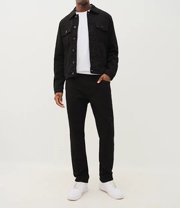 Blouson moto en jean délavé L&H grande taille pour homme, style décontracté vintage 3D, en denim de coton fini, collection automne - Product Image 5