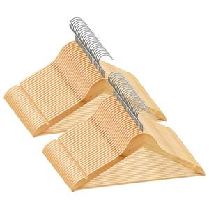 Lot de 50 cintres en bois dur brun clair, métalliques rotatifs standard avec 4ème rangée pour l'organisation de la garde-robe - Product Image 2