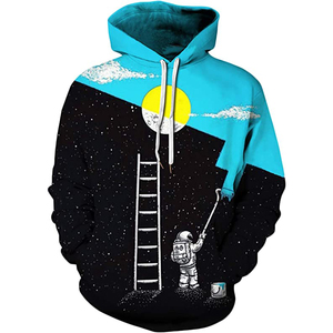 Sweat à capuche personnalisé uni, vierge pour impression et broderie, en molleton de coton et polyester, pour homme, à manches longues, avec poches, style sport - Product Image 3