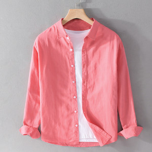 Camisa de Lino y Algodón de Manga Larga para Hombre, Camisa Casual de Lino de Alta Calidad, Camisa Casual Holgada de Algodón para Verano - Product Image 5