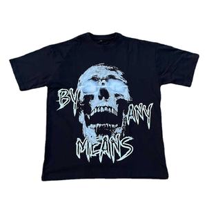 เสื้อยืดคอกลมผ้าฝ้าย100% สำหรับผู้ชายปรับแต่งได้พิมพ์สีทึบสไตล์ฮิปฮอปเสื้อผ้าลำลอง220กรัมน้ำหนักผ้า - Product Image 1