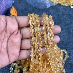 Faceted Yellow <b>Stone</b> <b>Beads</b> for Jewelry Making - Product Image 1