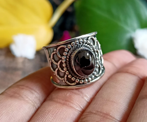 <b>925</b> Sterling <b>Silver</b> Handmade Classic Wedding <b>Ring</b> with Black Onyx Gemstone Fine Engagement and Anniversary Jewellery - Product Image 1
