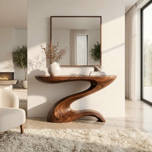 Table console en bois au design moderne pour la maison, salon, meubles de luxe, tables consoles, table console en bois massif faite à la main pour la maison - Product Image 5