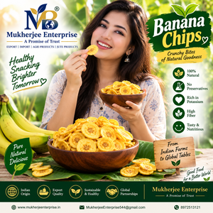 Chips de Plátano Naturales, Crujientes, Fruta Deshidratada, Sin Conservantes, Ricos en Potasio y Fibra, Mukherjee Enterprise, 12 Meses de Caducidad - Product Image 1