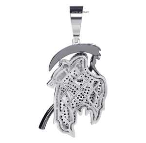 Joyería para Hombre de Plata 925 Chapada en Oro con Microincrustaciones de Moissanita, Estilo Hip Hop, Calavera 3D con Diseño de Guadaña, Lujo, Certificado GCI - Product Image 5