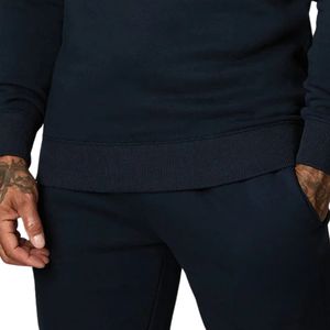 Mens <b>Navy</b> Blue Crewneck Sweatshirt Casual Fleece Pullover Long Sleeve Athletic Winter Streetwear <b>Top</b> Polyester/Cotton Windproof - Product Image 6