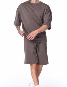 Conjunto Deportivo Casual de Otoño para Hombre de Secado Rápido de 2 Piezas, Camisetas y Pantalones Cortos de Punto 100% Algodón con Logotipo Personalizado - Product Image 4