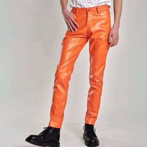 กางเกงมอเตอร์ไซค์หนังแท้ทรงตรงสำหรับผู้ชาย สไตล์ลำลอง - Product Image 6