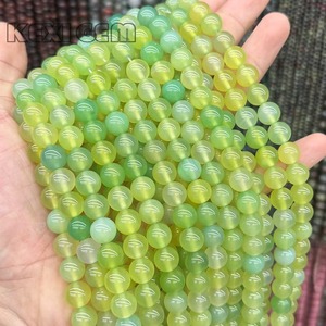 ลูกปัดหินอาเกตสีเขียวธรรมชาติขายส่ง ขนาด 6 มม. 8 มม. 10 มม. ลูกปัดอาเกตสีเขียวธรรมชาติทรงกลมเรียบสำหรับทำเครื่องประดับ - Product Image 5