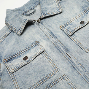 Vestes en jean pour hommes avec poches latérales, logo personnalisé, streetwear tendance, veste en jean de haute qualité - Product Image 5